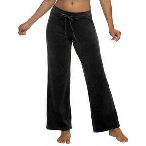 Onque Black Casual Drawstring Velour Velvet Track Lounge Pants Y2K Size S